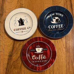 Set of 3 coffee plates